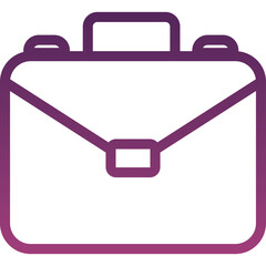 Purple Outline Briefcase Icon Representing Business Travel and Professional Work Against a Transparent Background