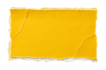 Piece of yellow torn edges paper ripped vintage textured look