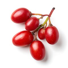 Cluster of Ripe Miracle Berries (Synsepalum Dulcificum) Isolated on White