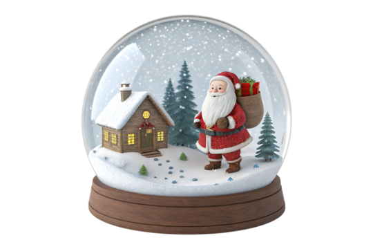 Santa snow globe scene winter magic