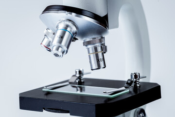 close up macro microscope on white background