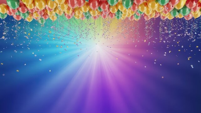 Celebration Backdrop: Balloons and Confetti Glow