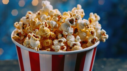 Popcorn Collection: Assorted Popcorn in Bowls and Cinema Buckets with Varied Presentations for Snacking, Movie Night, and Culinary Inspiration