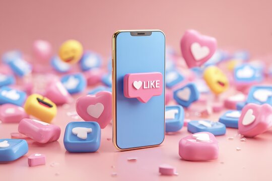 Social media marketing focuses on boosting likes and shares through engaging content on smartphone platforms to enhance online presence and interaction