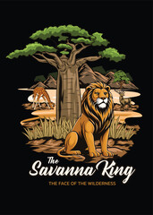 T-shirt design with illustrations of wild animals that capture the wild nature of Africa