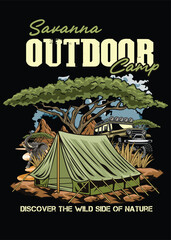 T-shirt design with illustrations of wild animals that capture the wild nature of Africa