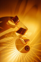 Golden mirror elements dots abstract sparkling background party poster