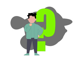 man with his dream and question sign logo