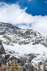 Majestic Snowcapped Alpine Peaks in Sichuan, China
