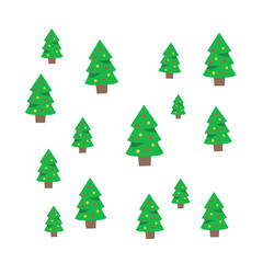 Set Of Christmas Tree Icons Clipart PNG