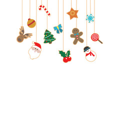 Colorful Hanging Chritsmas Element Clipart PNG 