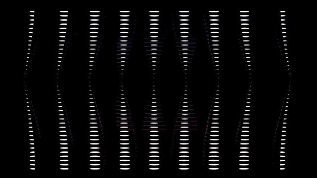 Abstract Wave Patterns with Digital Bars on Black Background