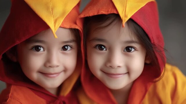 Tang Dynasty Sisters Playful Costumes Smiling Faces