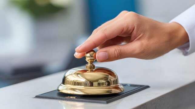 Hand ringing in service bell for sevice