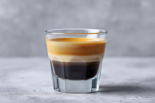 Elegant layered B52 cocktail shot in clear glass ready for happy hour celebrations at upscale bar or restaurant, promising a sophisticated night out