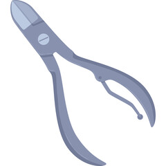 Silver Metal Nail Cuticle Nipper Tool with Spring Mechanism and Screw Detail on a Transparent White Background