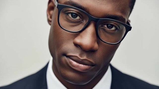 Confident african american businessman expressing determination and focus in portrait series