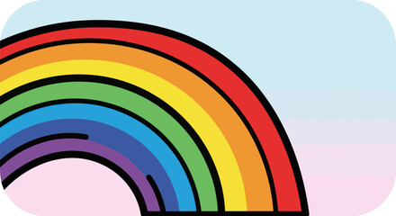 Vibrant Rainbow Arc Against a Soft Sky Backdrop.