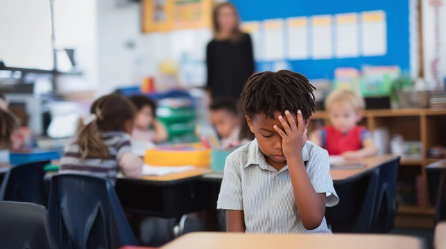 child overwhelmed in classroom activity 