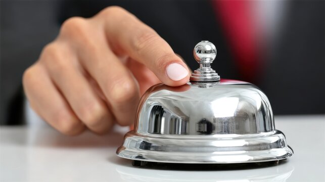 Hand ringing in service bell for sevice