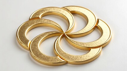 Ornate golden spiral design featuring interlocking shapes in a symmetrical pattern.
