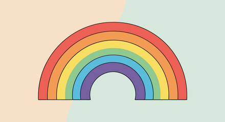 Vibrant Rainbow Arch with Colorful Stripes.