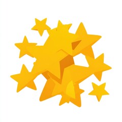 Cluster of Golden Stars Shiny Bright Celebration Sparkle Award Success and Achievement