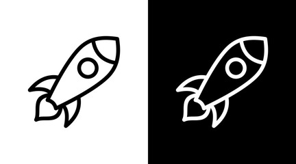 Rocket With Icon Set Design