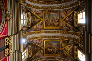 Obraz premium Interior view of St. Paul's Cathedral in Mdina, an original bishops church of the Roman Catholic Archdiocese of Malta