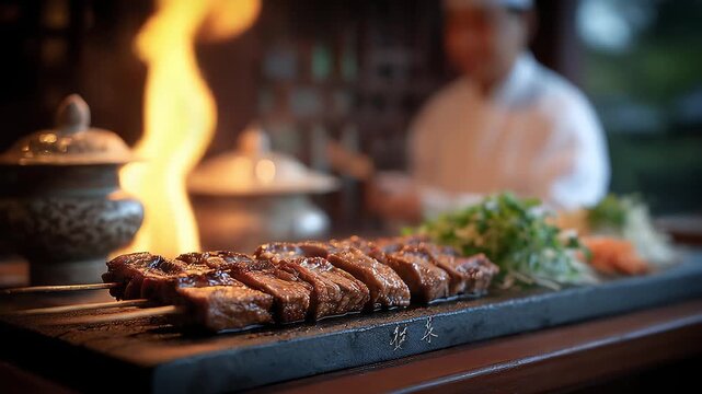 Tempting Presentation of Tang Dynasty Barbecue