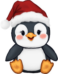 penguin with santa hat