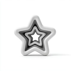 Concentric Star Shapes With White Background and Subtle Shadow