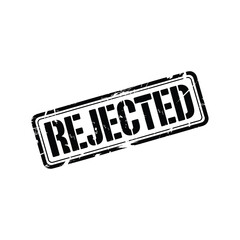 Distressed rejected stamp symbol indicating disapproval or denial in business and administration