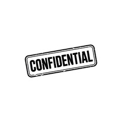 Black and white stamp with the word confidential in bold capital letters