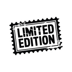 Distressed vintage style limited edition rubber stamp seal on white background