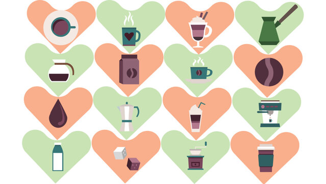 Coffee elements Free Stock Vectors