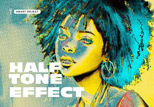 Vibrant Halftone Art Photo Effect Template