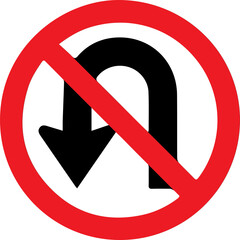 no u turn road sign