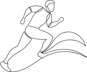 Runner athlete one line drawing continuous illustration