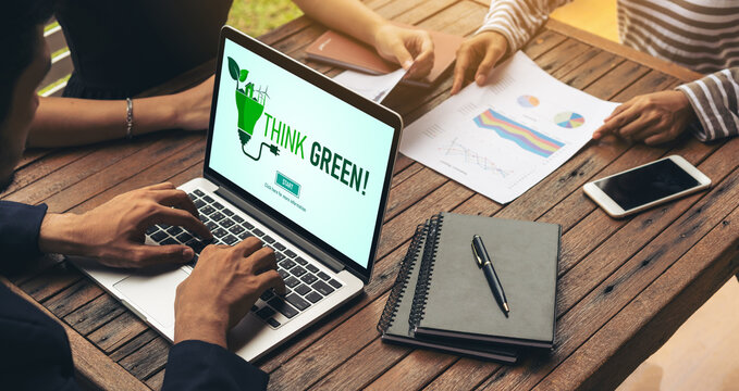 Green business transformation for modish corporate business to thank green marketing strategy - Powered by Adobe