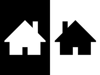 Home icon black and white variant design