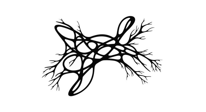 Intricate abstract organic network structure with branching elements