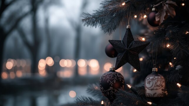 christmas tree in the night - Powered by Adobe