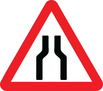 narrow road sign