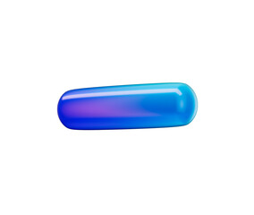 3D Glossy minus symbol with a gradient of blue color, featuring a modern look. 3d illustration