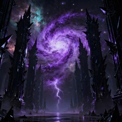 Celestial Rift Above the Dark Spires