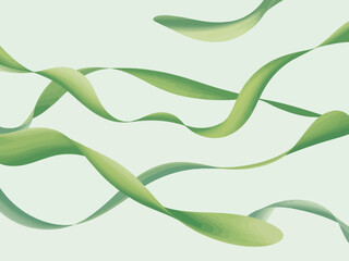 Obraz premium This image showcases flowing green abstract waves against a light background, evoking feelings of tranquility, nature, and harmony, ideal for calming visual themes.