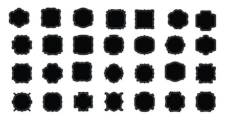  set of blank vintage labels frames in black
