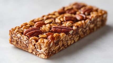 Healthy Energy bars or various granola bars,protein bar for wellness ,dried fruit,food styling studio,popular snack,space for text.