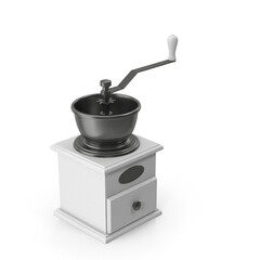 Manual coffee grinder with wooden base and metal bowl